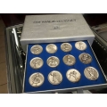 C#01 Kirk Sterling 12 Medallion Coins "The Magic Of Disney" 1973-1974 Collection In Case $2200.00