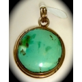SP#006  LADIES STERLING SILVER & TURQUOISE FASHION PENDANT 
